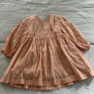Pink Chicken 2Y shimmer party dress, long sleeve, peach color